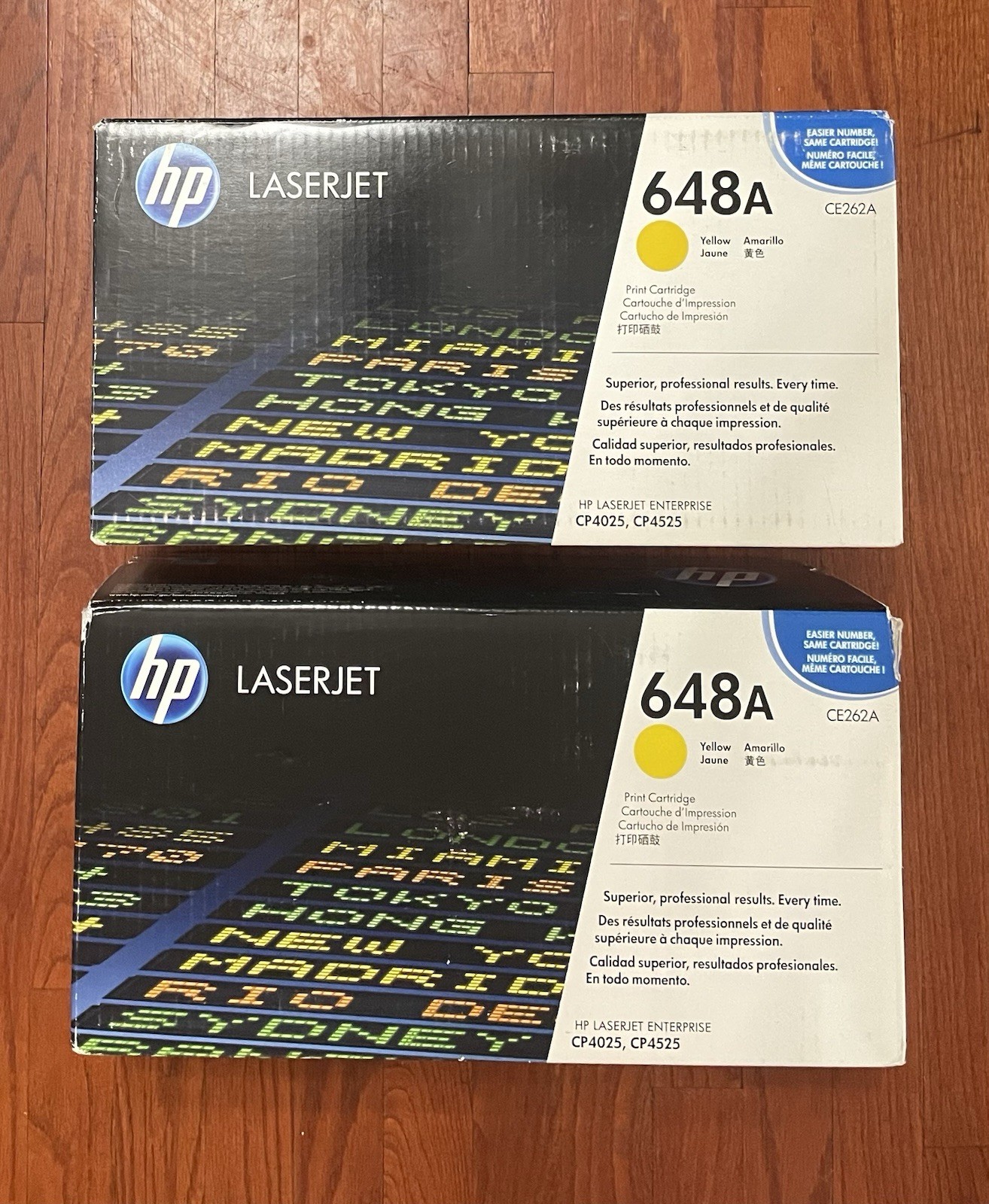 New Genuine HP 648A Toner Set Of 2pcs CE262A Yellow Sealed Boxes