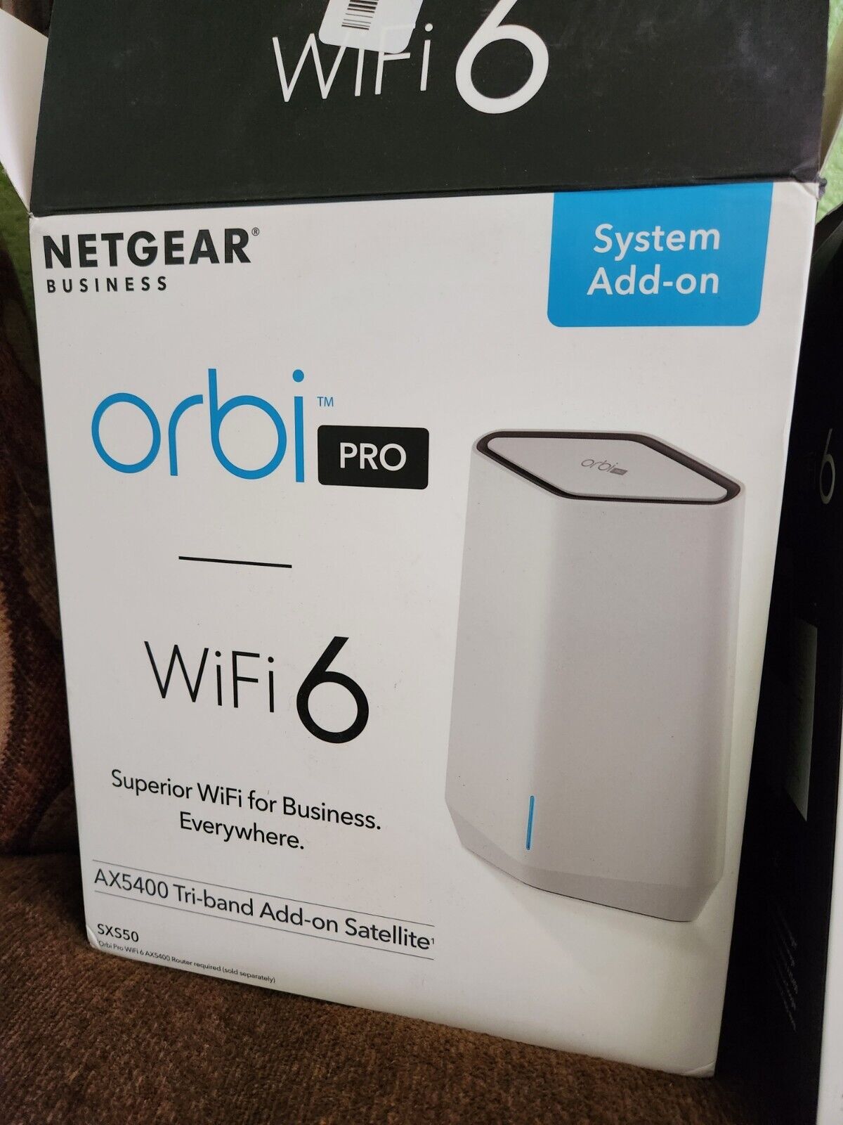 NETGEAR Orbi Pro WiFi 6 Tri-Band Mesh Add-on Satellite AX5400 (SXS50)