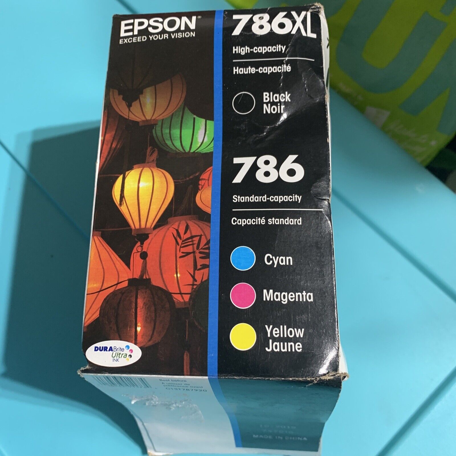 Epson Durabrite 786xl Black & 786 Standard Color Ink Cartridges Date 10-2019