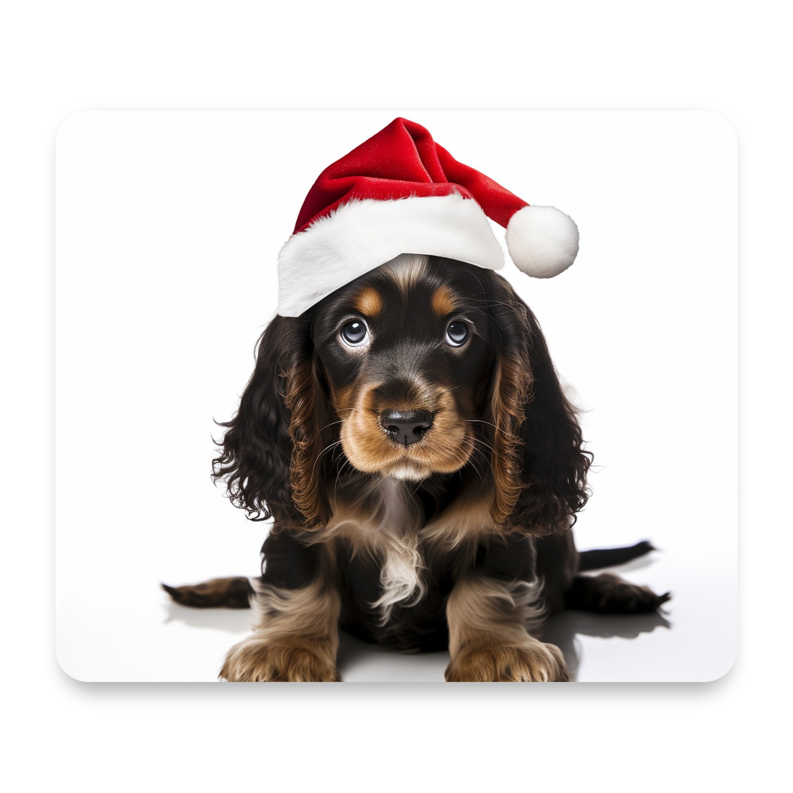 English Cocker Spaniel Puppy Christmas Mouse Pad 9.25x7.75 Non-Slip Desk Mat