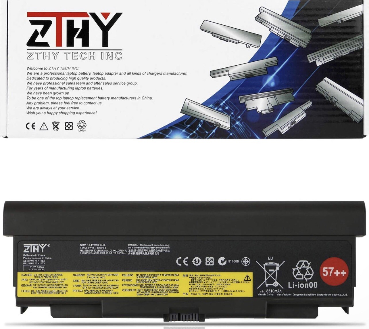 ZTHY 100Wh 8960mAh 9Cell 57++ New Battery Replacement for Lenovo ThinkPad T440P 