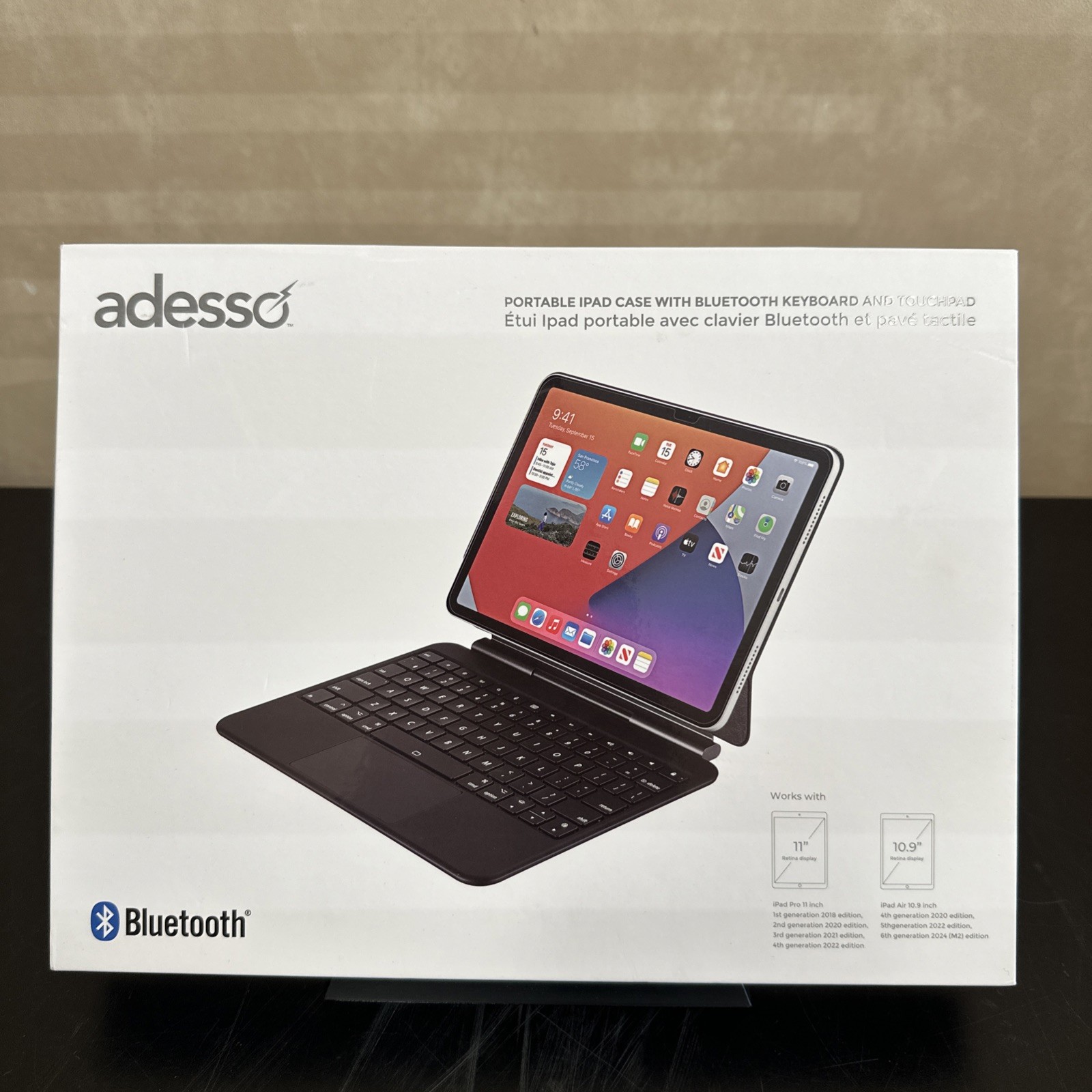 Adesso Bluetooth Keyboard for iPad Pro 11" iPad Air 10.9" M2 WKB7010