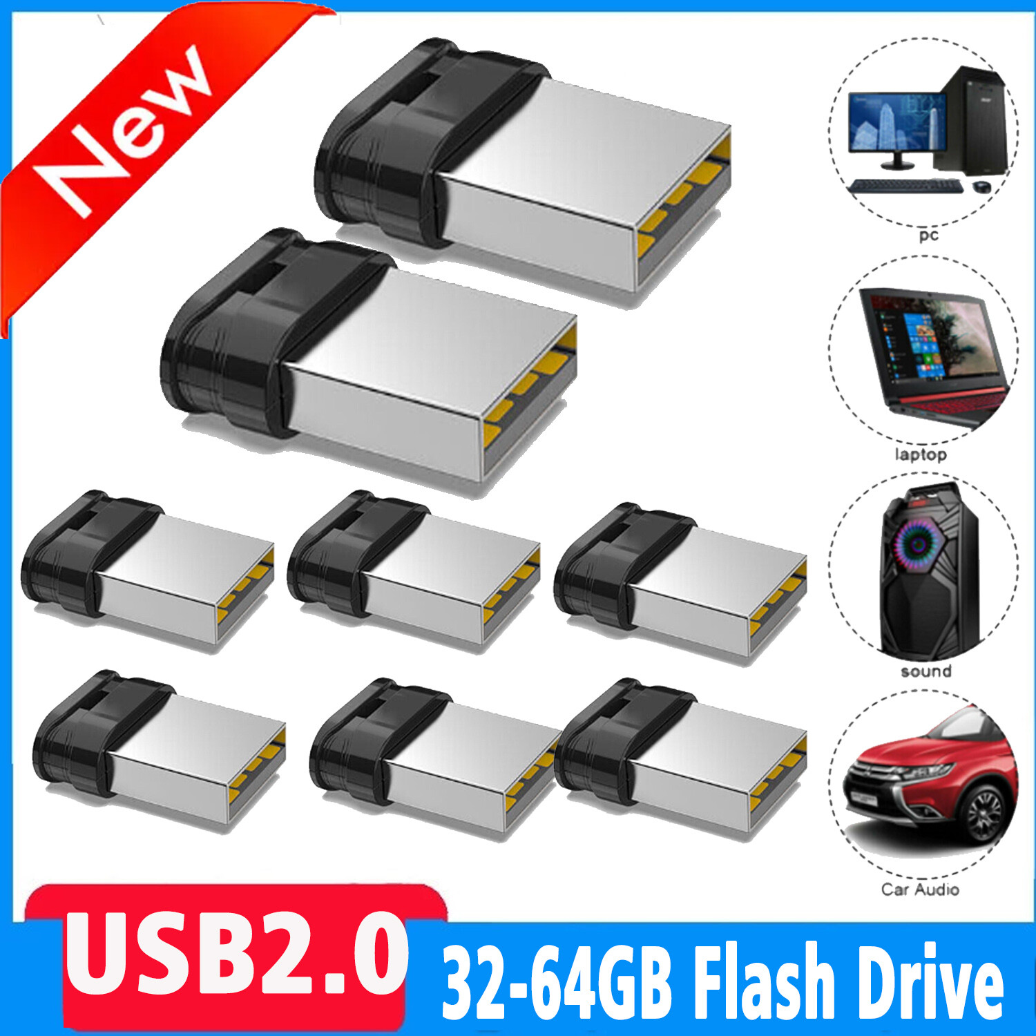 LOT 32GB 64GB Mini USB 2.0 Flash Drive Thumb U Disk Memory Stick Easy to Cary