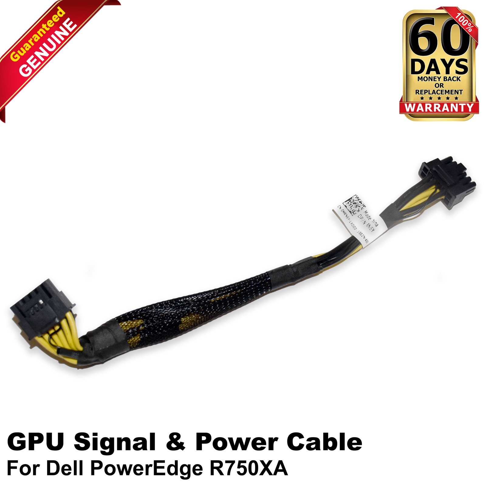 Dell PowerEdge R750XA MB SIG PWR 2 to GPU 34 Cable 12-Pin 8-Pin MRN6Y