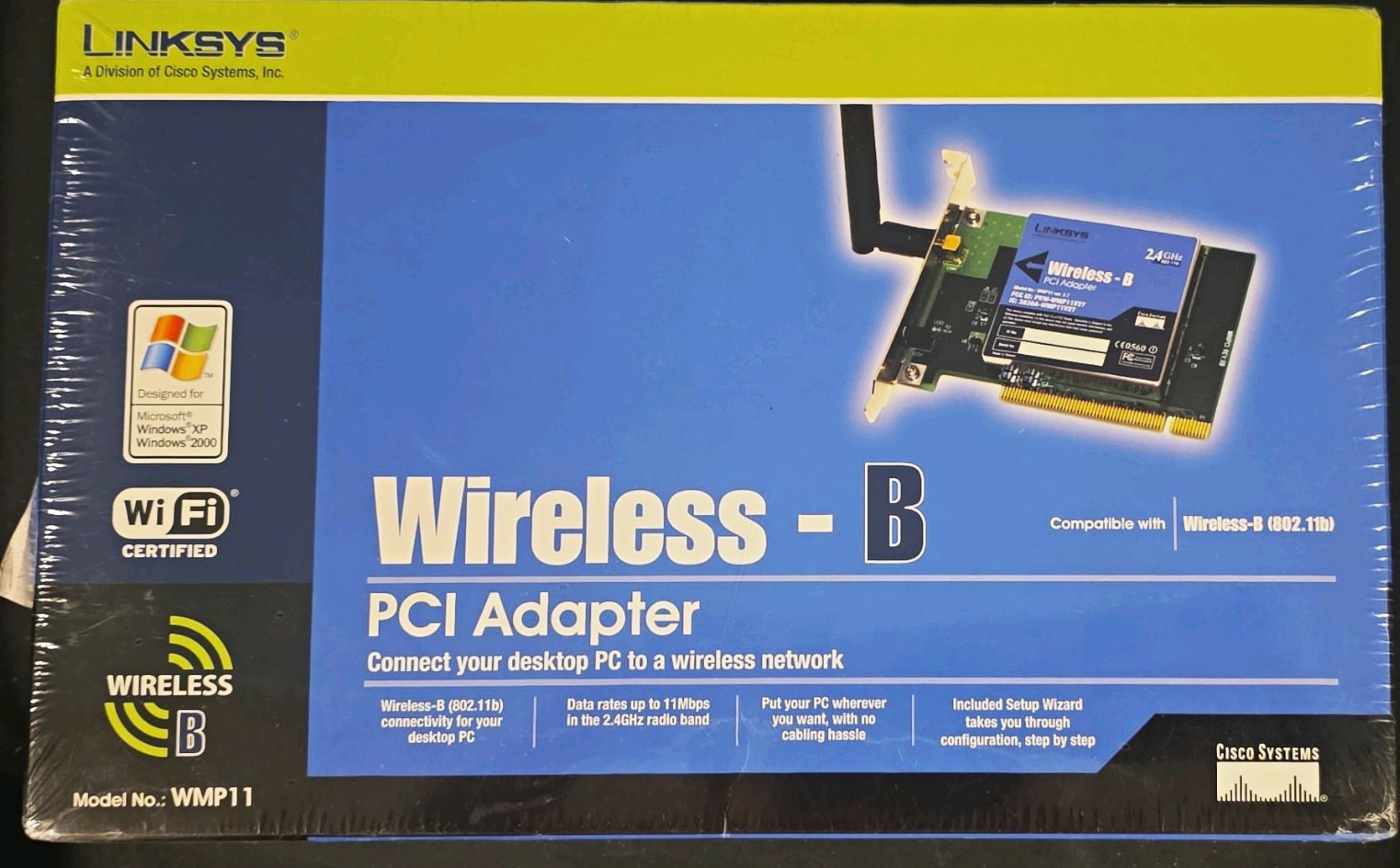Linksys Instant Wireless PCI Adapter Card Wireless-B 2.4GHz 802.11b - WMP11