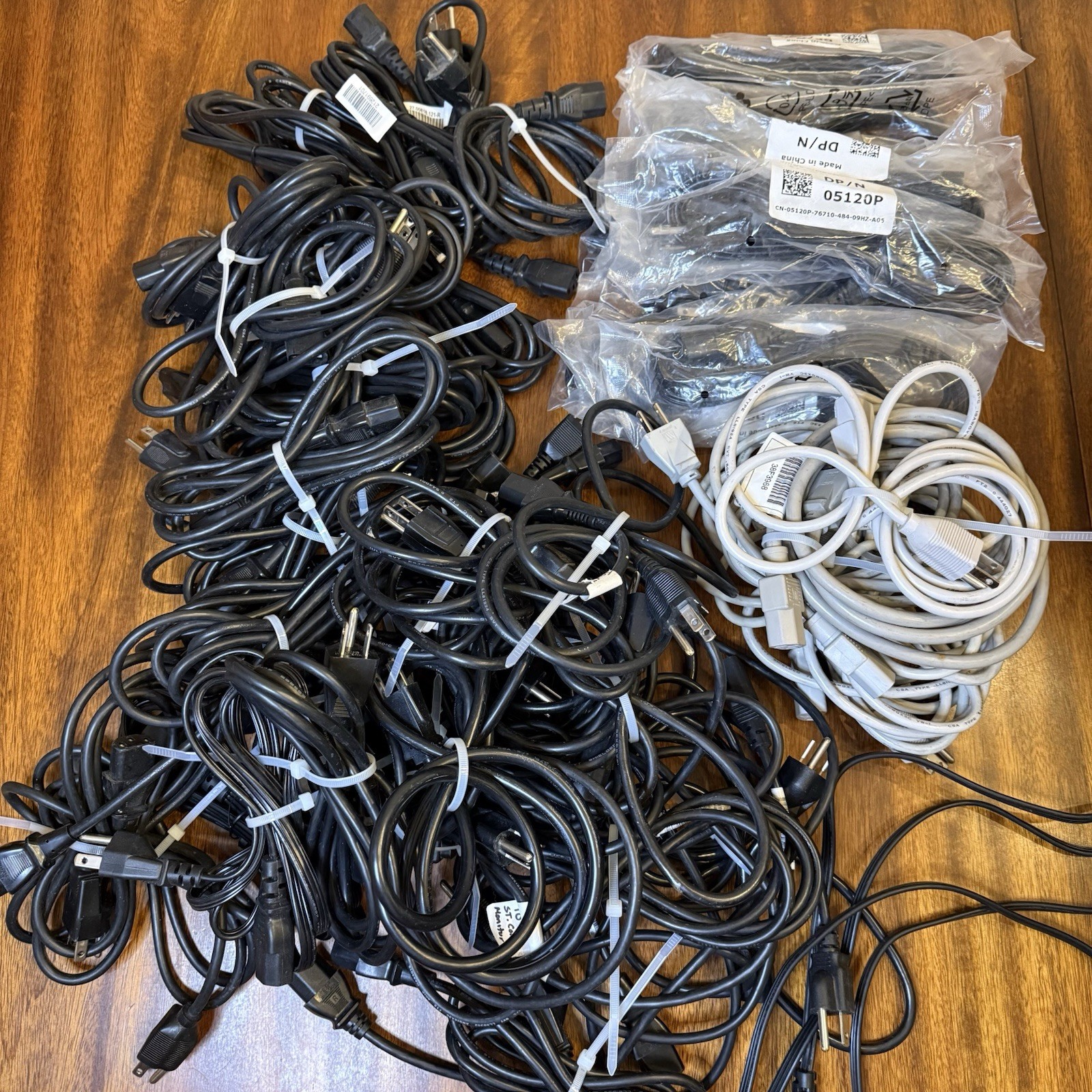 Mixed Lot Of 54 6ft Power Cord Cable 3 Prong PC Computer TV Monitor Cable