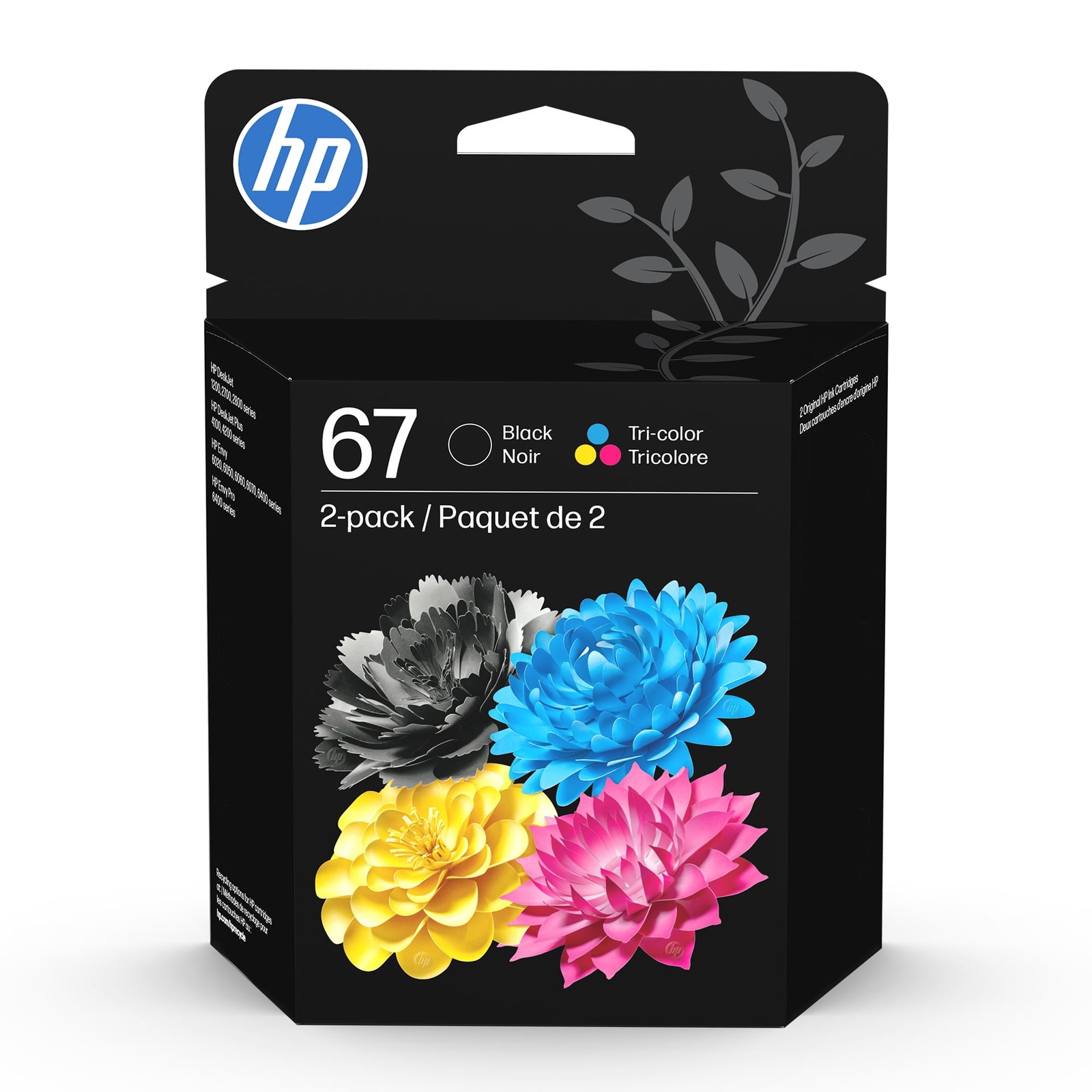 HP 3YP29AN#RFD 67 Original Black and Tri-Color Ink Cartridge 2-Pack, Standard