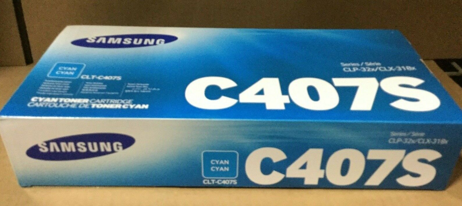 Genuine Samsung CLT-C407S / CLTC407S Cyan Toner Cartridge for CLP-32x / CLX-318x