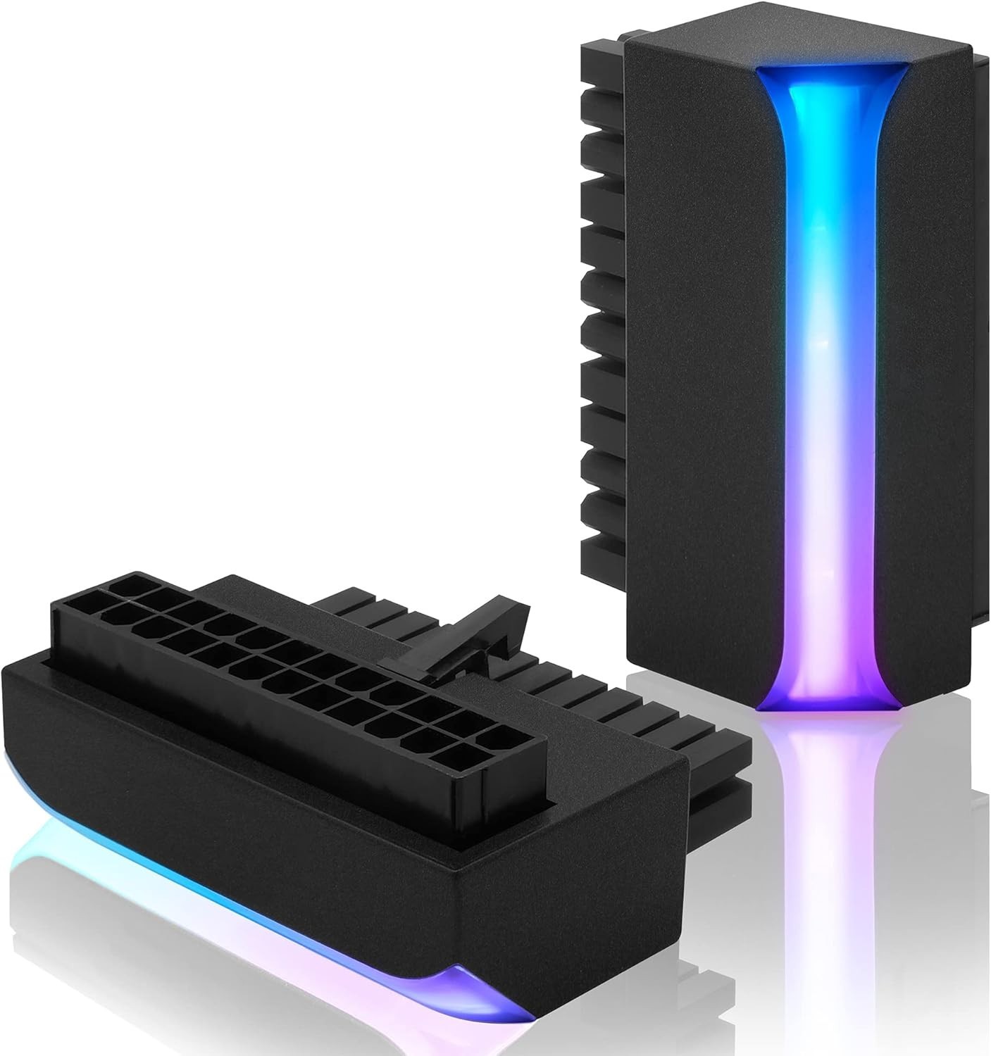 Compact 90 Degree ATX Power Connector with Rainbow ARGB for Efficient Builds