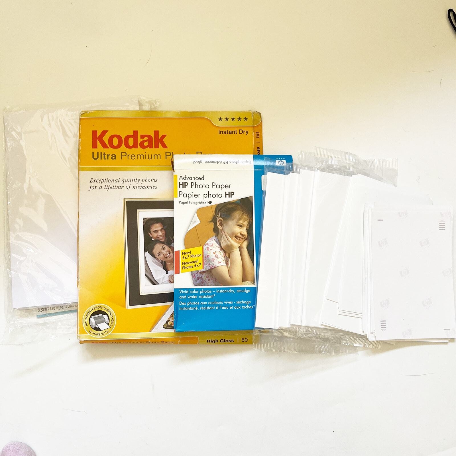 LOT Open Boxes Kodak Ultra Premium and HP Photographic Paper various size Photo