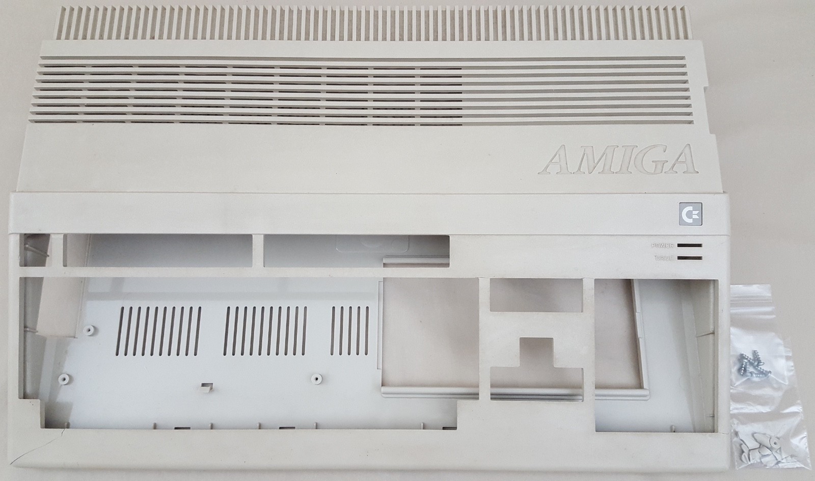 Commodore Amiga 500 A500 Plastic Computer Case with Screws - ASIS Top Busted Up