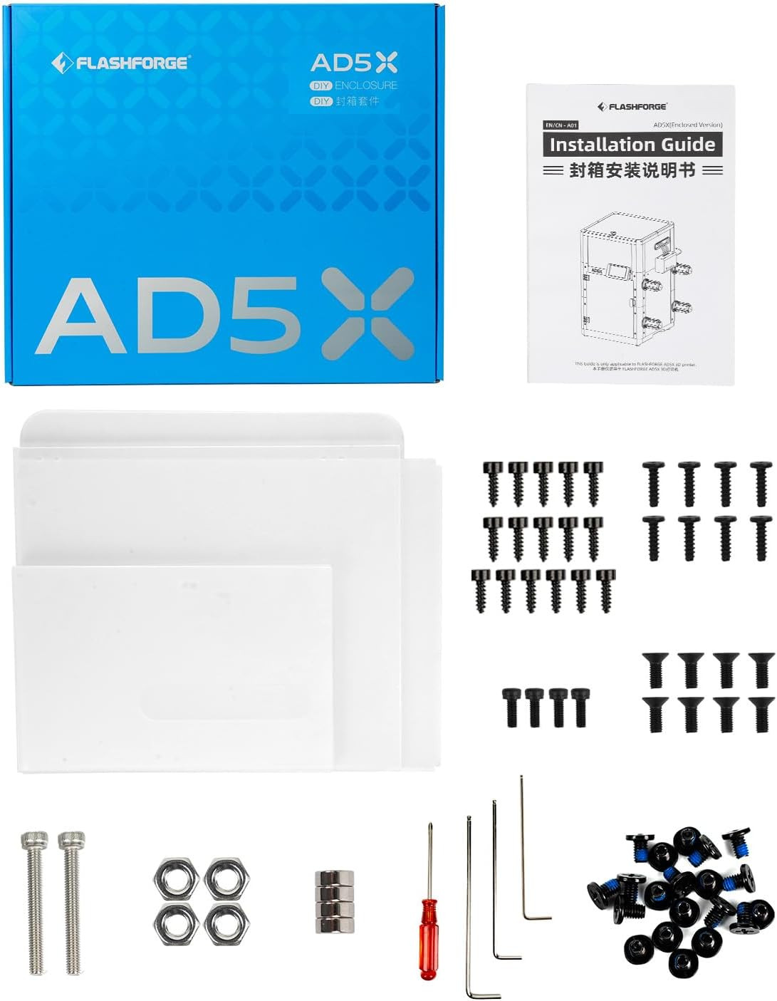 AD5X Enclosure Kit, DIY Colors & Style, Optimized Design, Reduced Noise and Odor