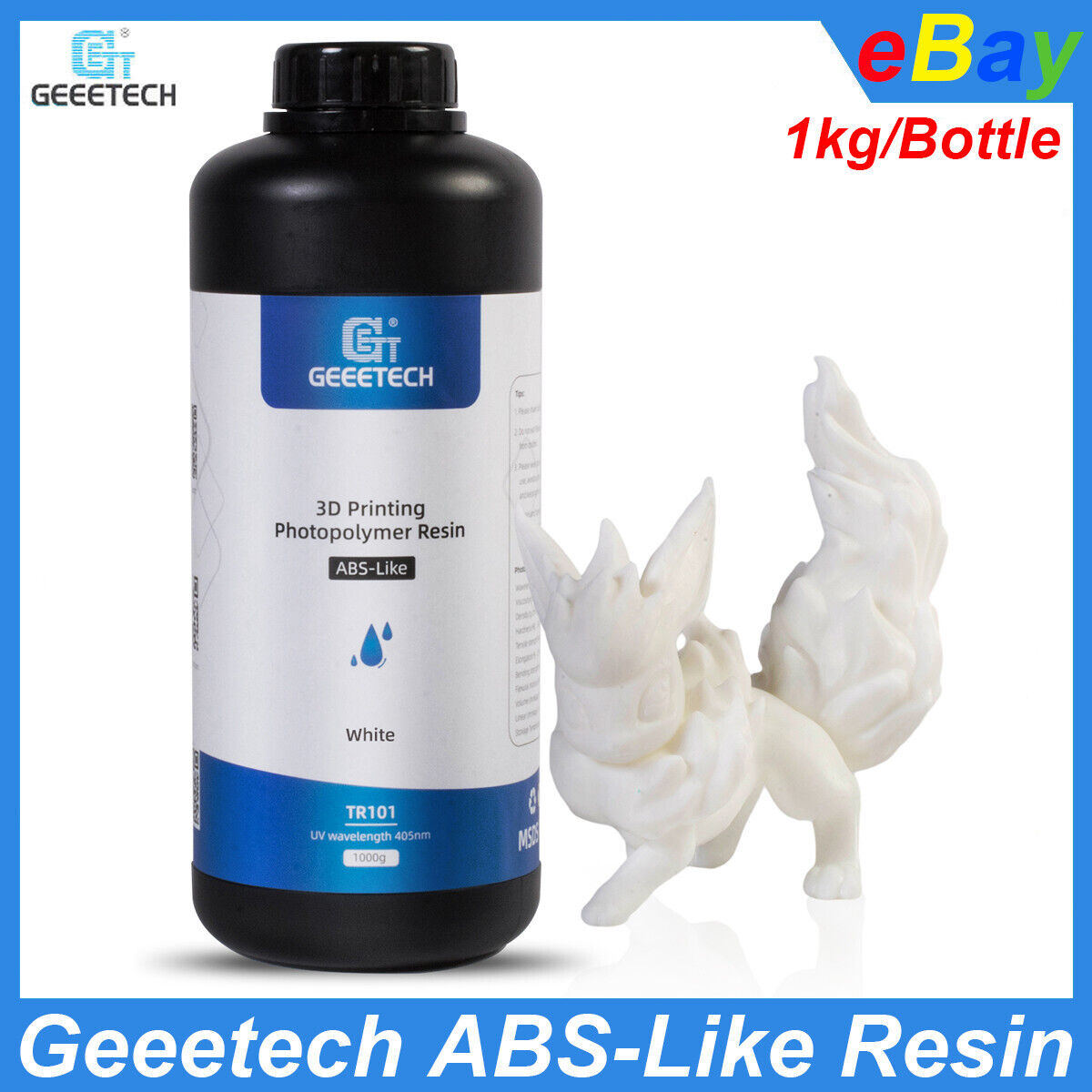 5Pcs Geeetech ABS-Like Resin Hardness Resin High Toughness White 1KG UV Resin