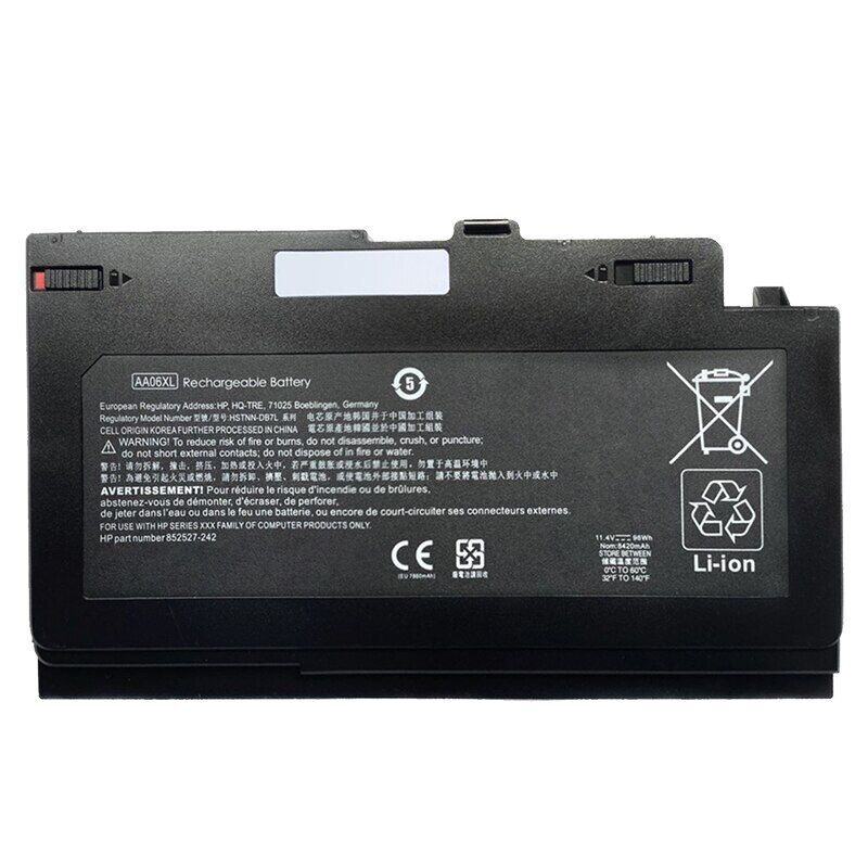 Laptop Battery For HP AA06XL 852527-221 852527-222 ZBook 17 G4 series 11.4V 96W