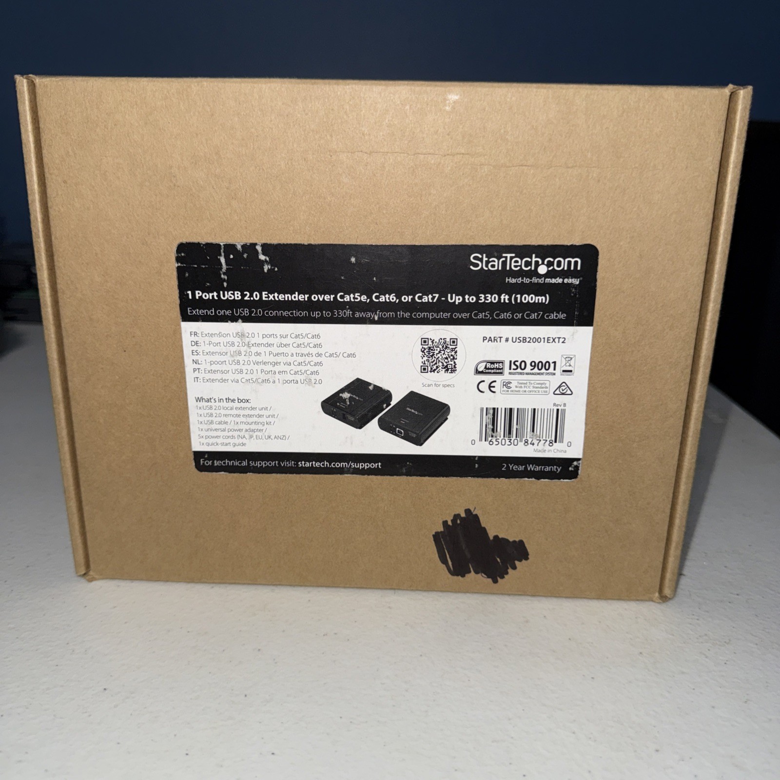 StarTech.com USB 2.0 Extender Over Cat5/Cat5e/Cat6 Ethernet Cable (RJ45) - 33...