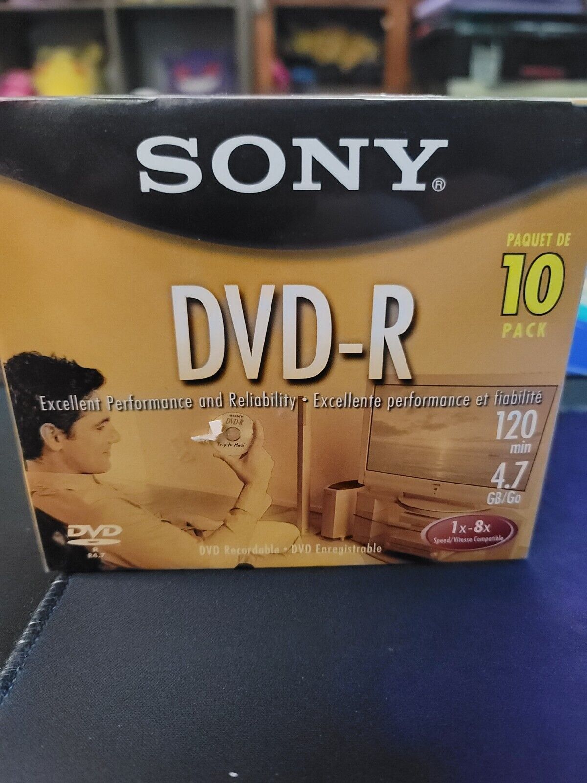 Sony DVD-R 10 Pack 120 Minutes 4.7 GB 1X-16X NEW Sealed Package.  3G
