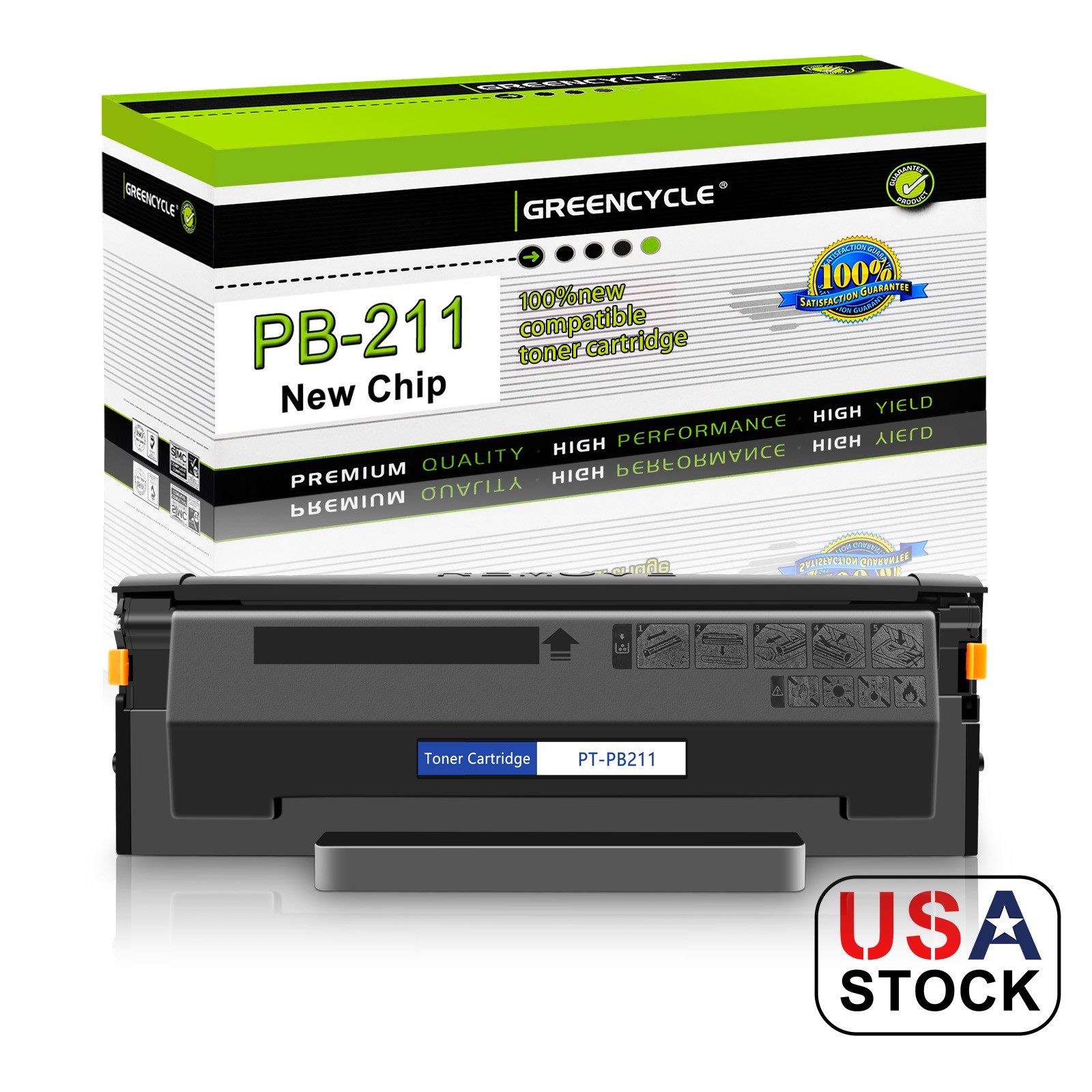GREENCYCLE 1PK Black PB211 Toner Cartridge Fit for Pantum P2500NW M6550W M6550N