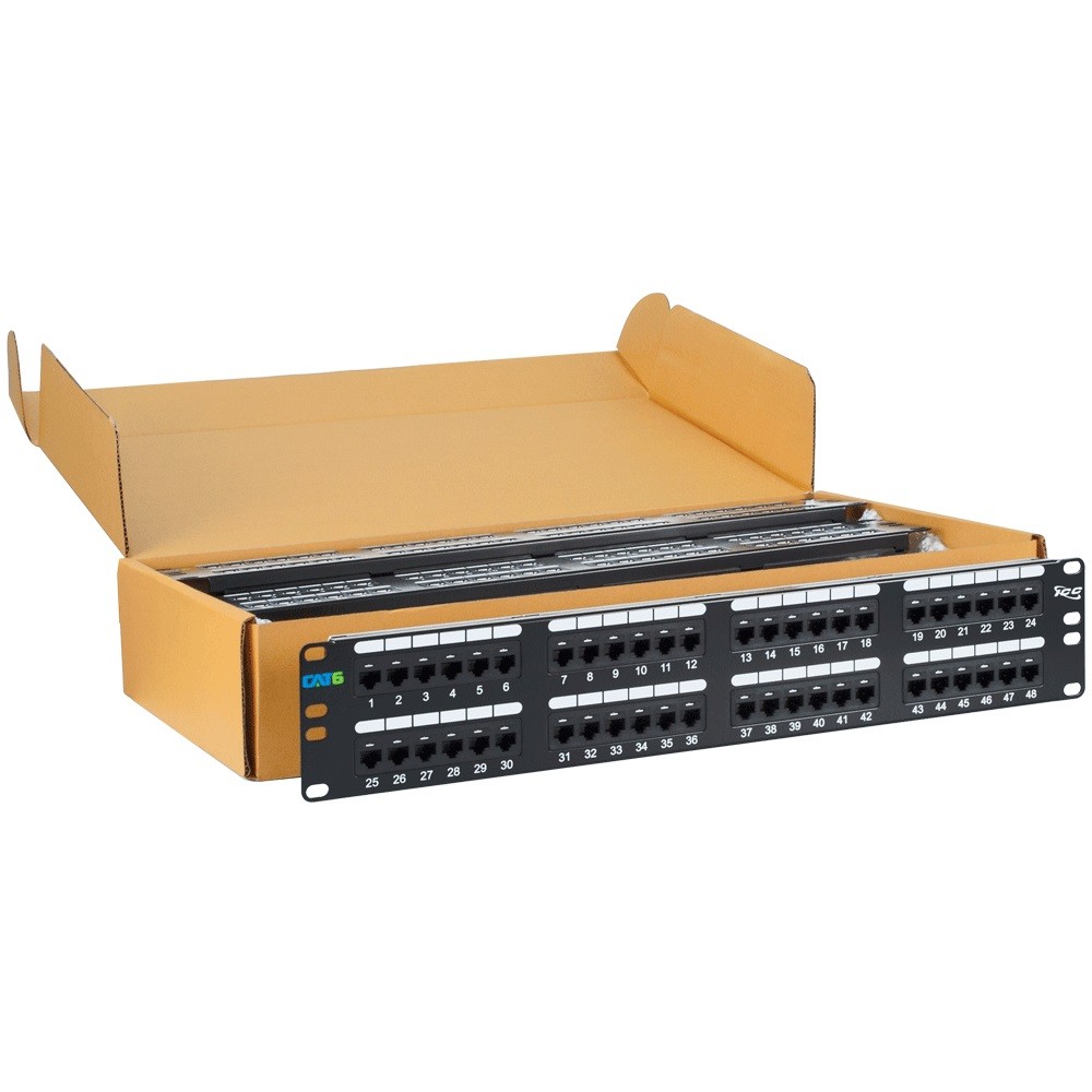 ICC PATCH PANEL CAT 6 48-PORT 2 RMS 6 PK ICMPP4860V UPC 633758092500