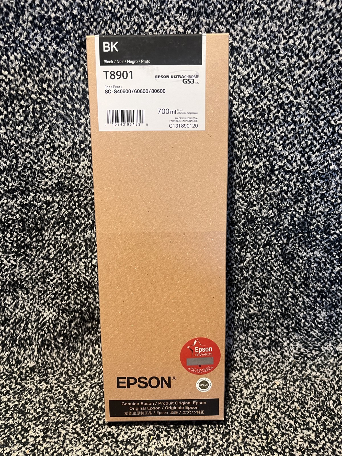 Genuine Epson Black Ink Cartridge T8901 Date: April 2029