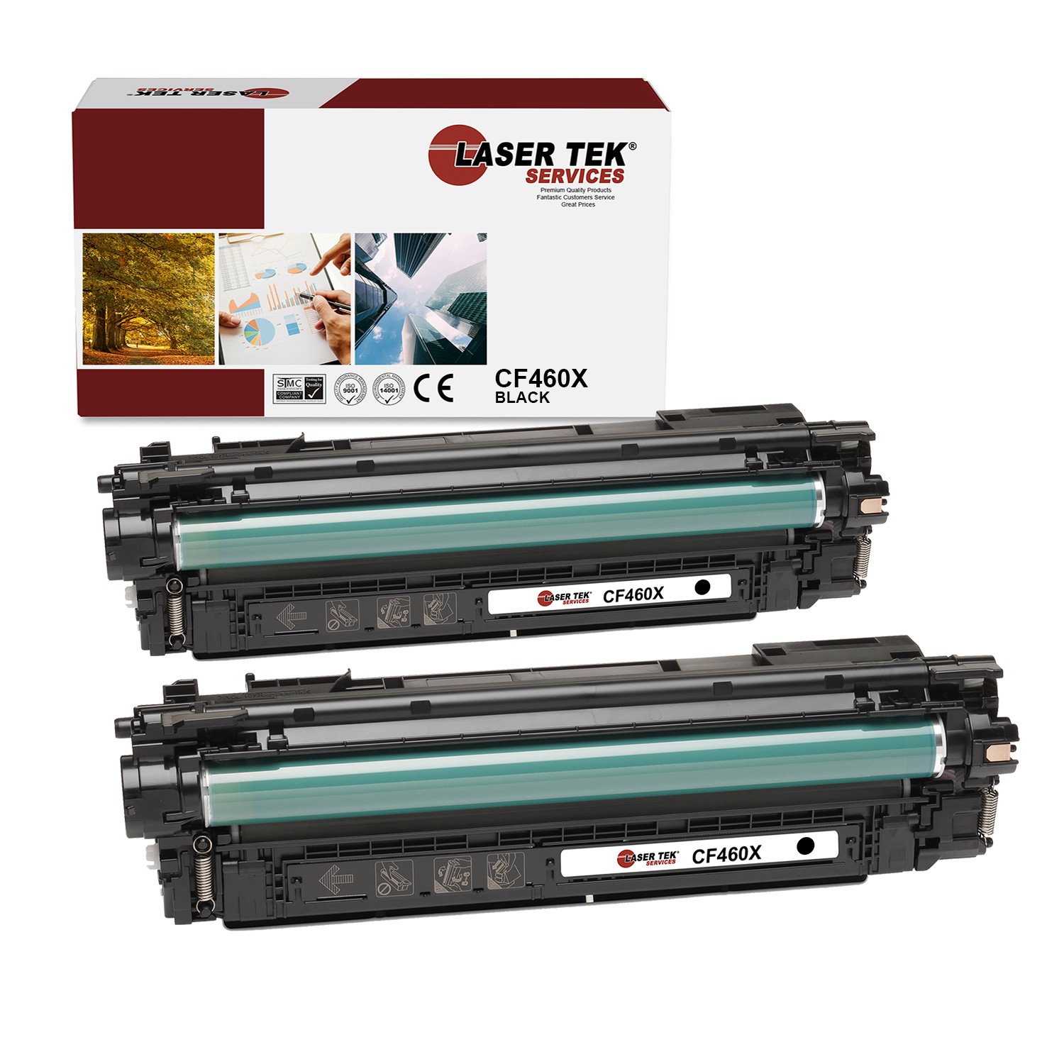 2Pk LTS 656X CF460X Black HY Compatible for HP Color LaserJet M652 M653 Toner
