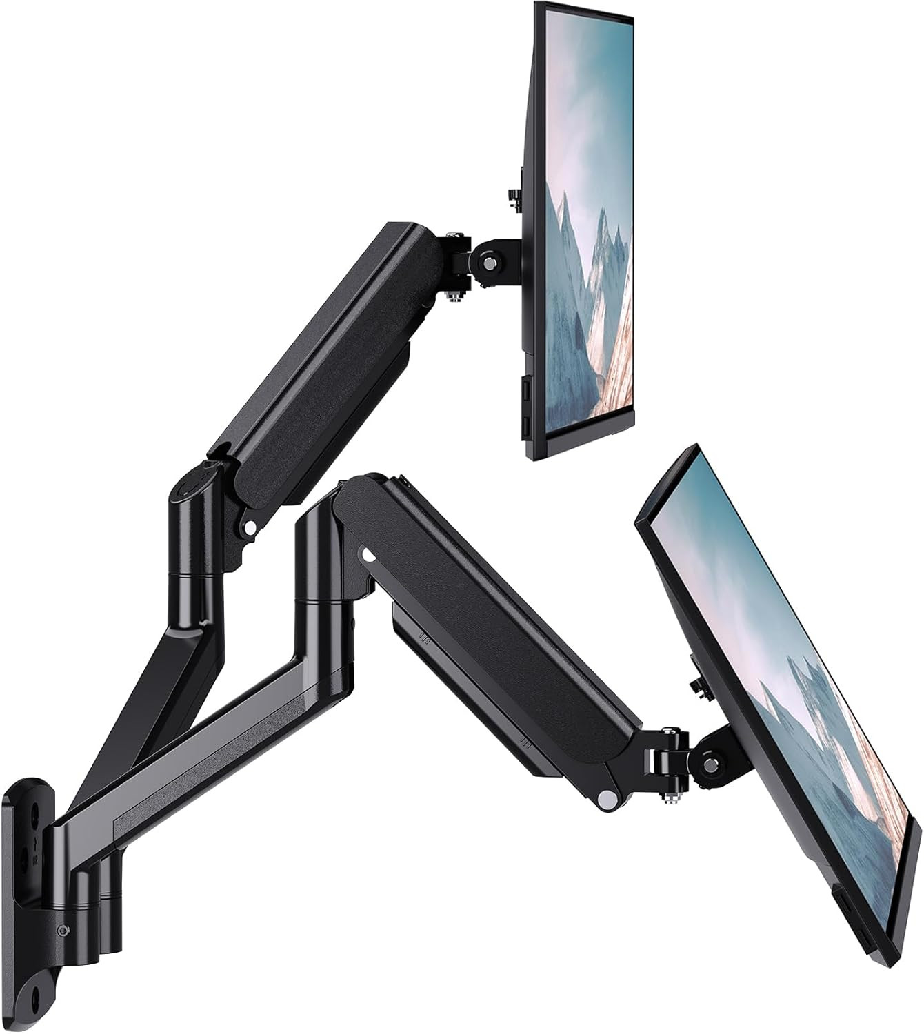 13-27'' Wall Dual LCD Screen Monitor TV Bracket Swivel Stand Mount Wall Holder