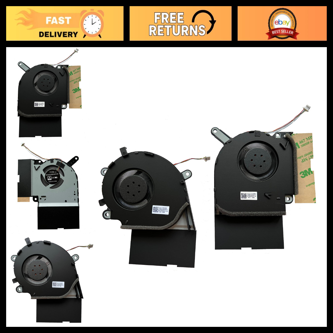 Replacement Cooling Fan Set for Gaming Laptops - 12V 1A Dual CPU & GPU Fans