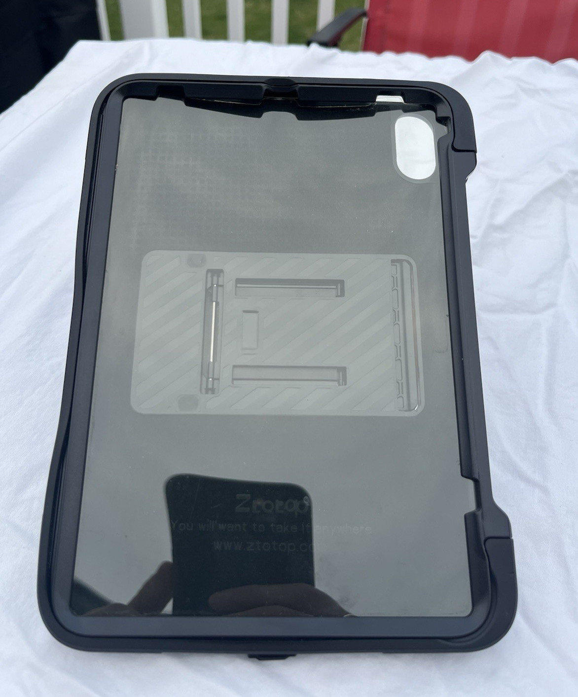 Ztotop Longevity Turtle Rugged Case Rigid Plastic Black with Integrated Stand