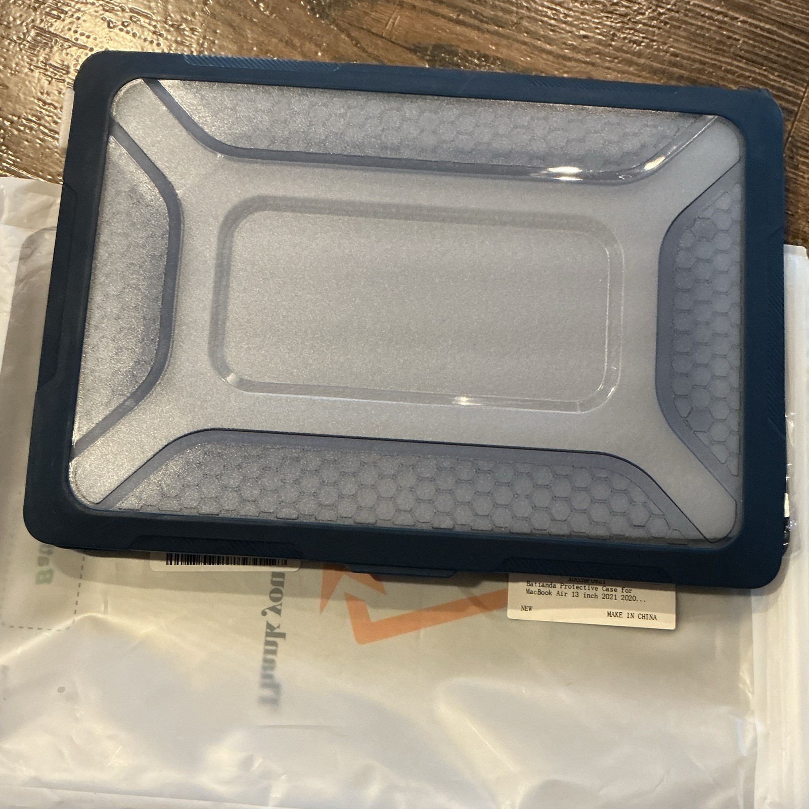 Batianda Heavy Duty Shockproof Shell Case for MacBook Air 13in Blue/Clear