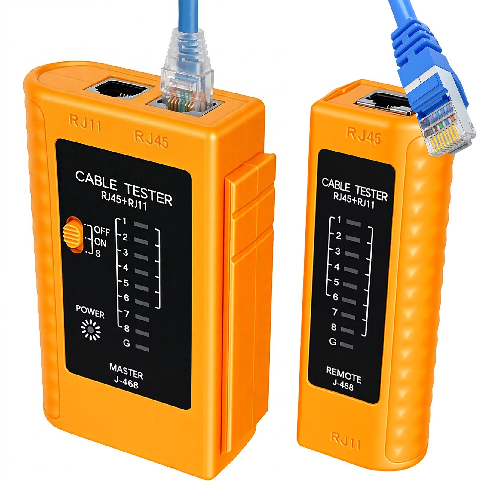 RJ11/RJ12/RJ45 Network Cable Tester for Cat5e/Cat6/Cat7 Cables
