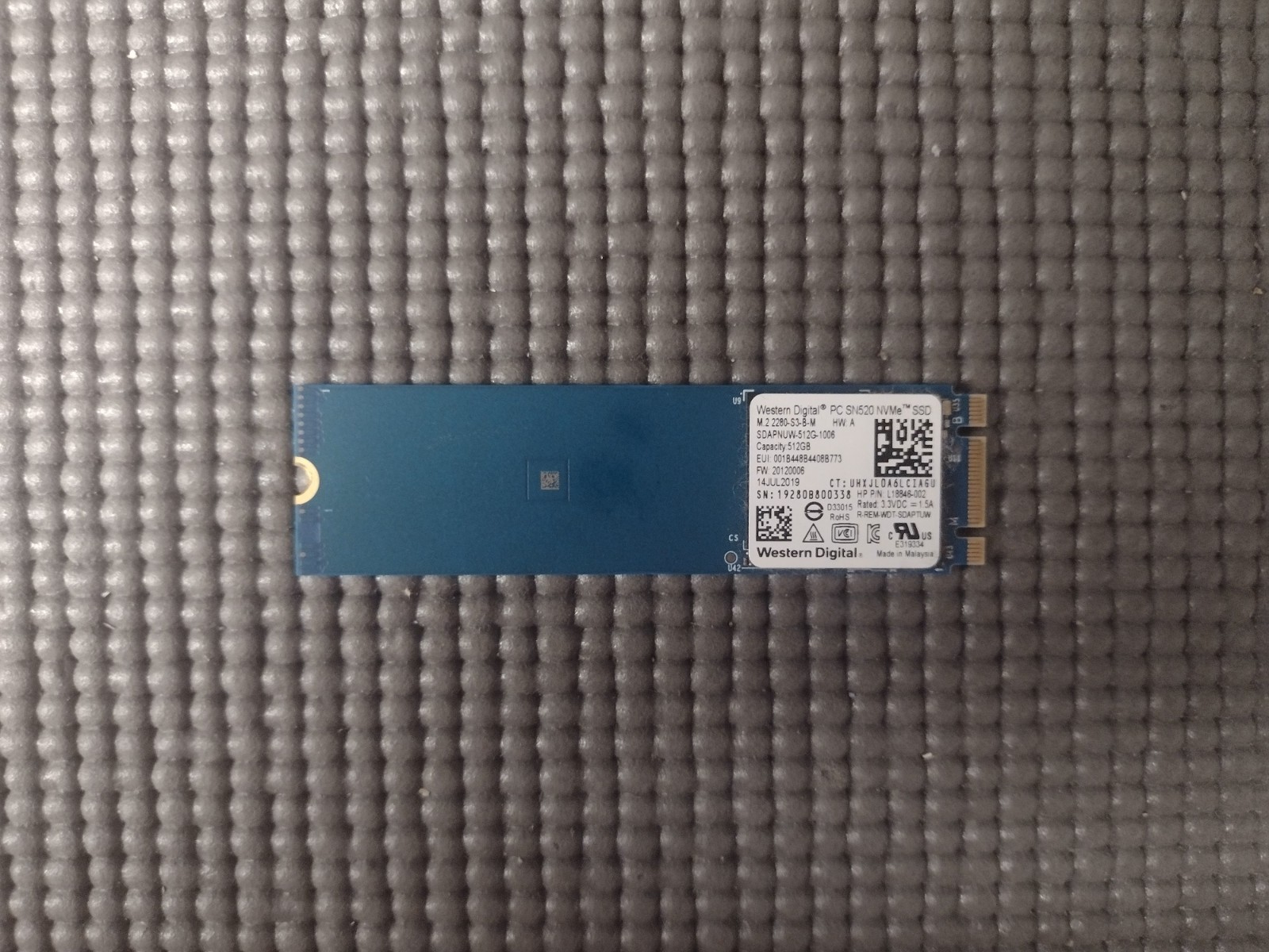 Western Digital PC SN520 512GB M.2 2280 NVMe Internal SSD SDAPNUW-512G-1006