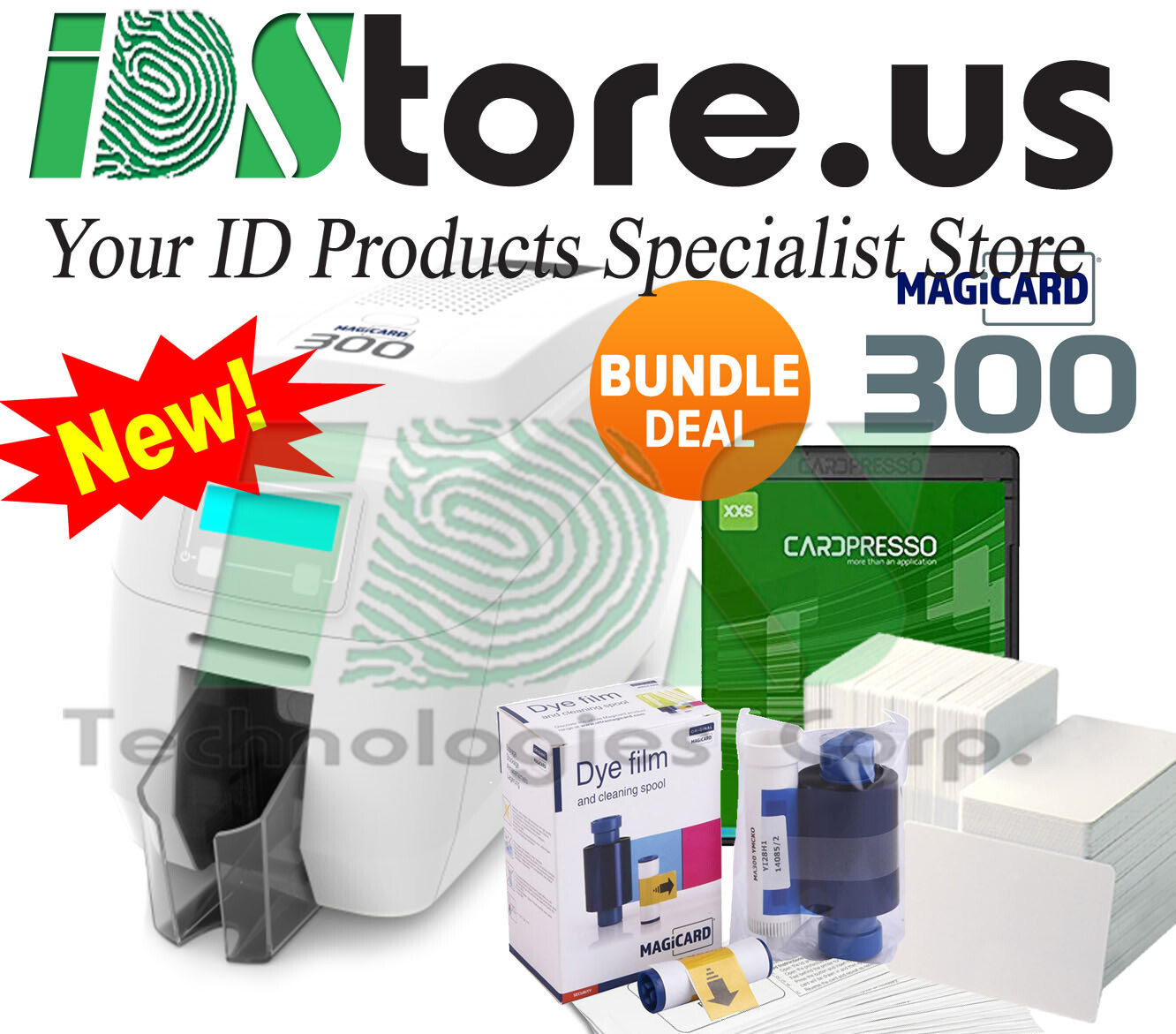NEW Magicard 300 Single Side Photo ID Card Printer Bundle Replaces Enduro 3e Uno