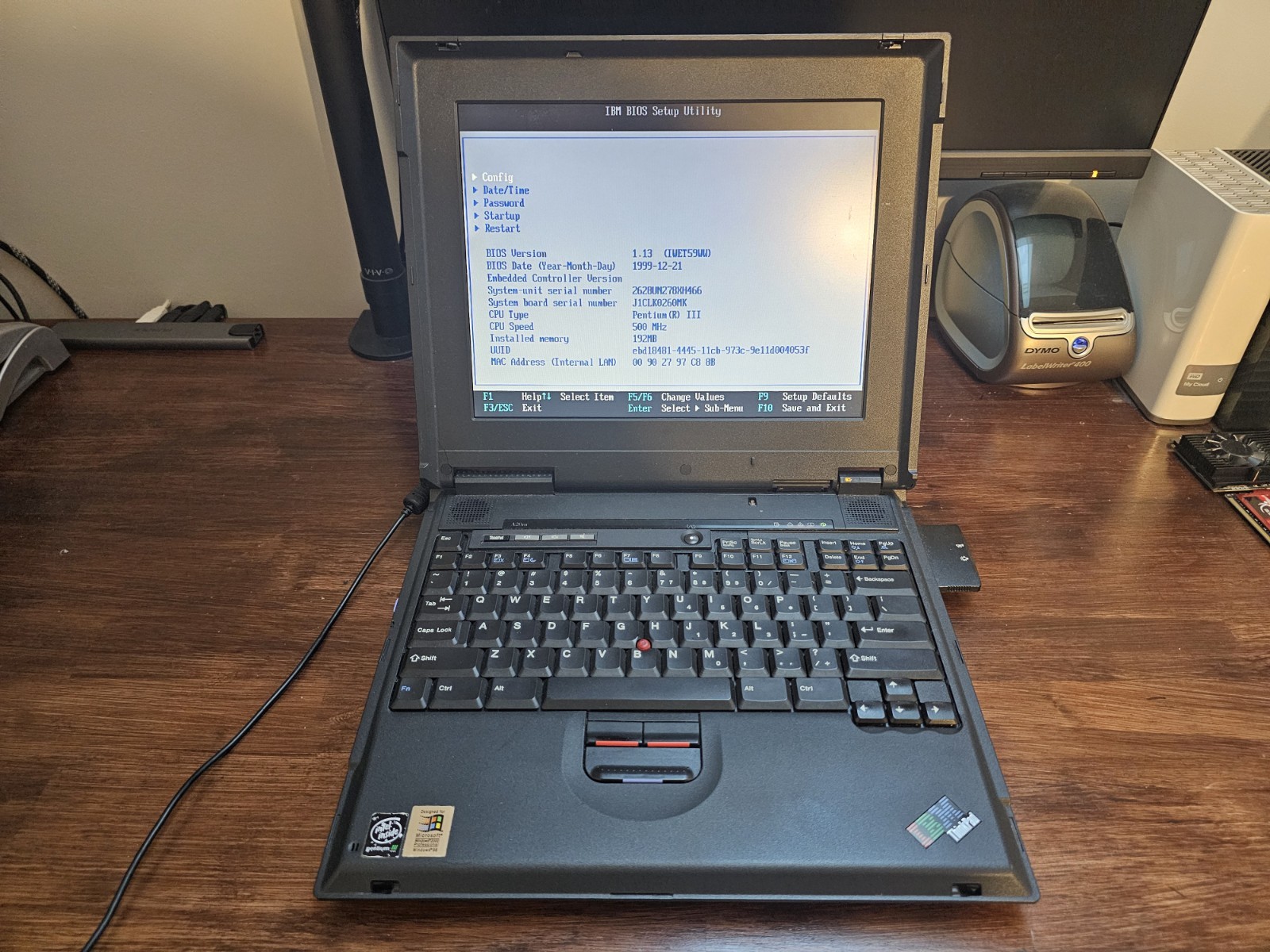 IBM ThinkPad A20M 15" Laptop Pentium M -VINTAGE- Boots to bios. Restore disks.