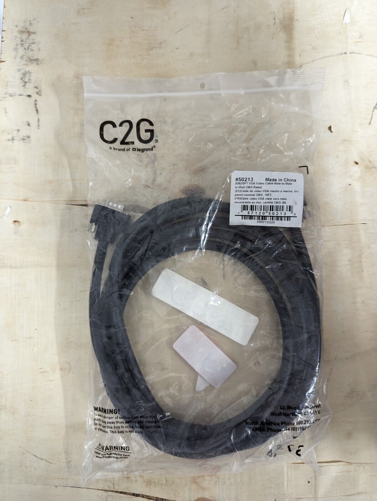 NEW C2G Legrand In-Wall VGA Cable, 10 Foot VGA Video Cable, Male to Male 10 FT