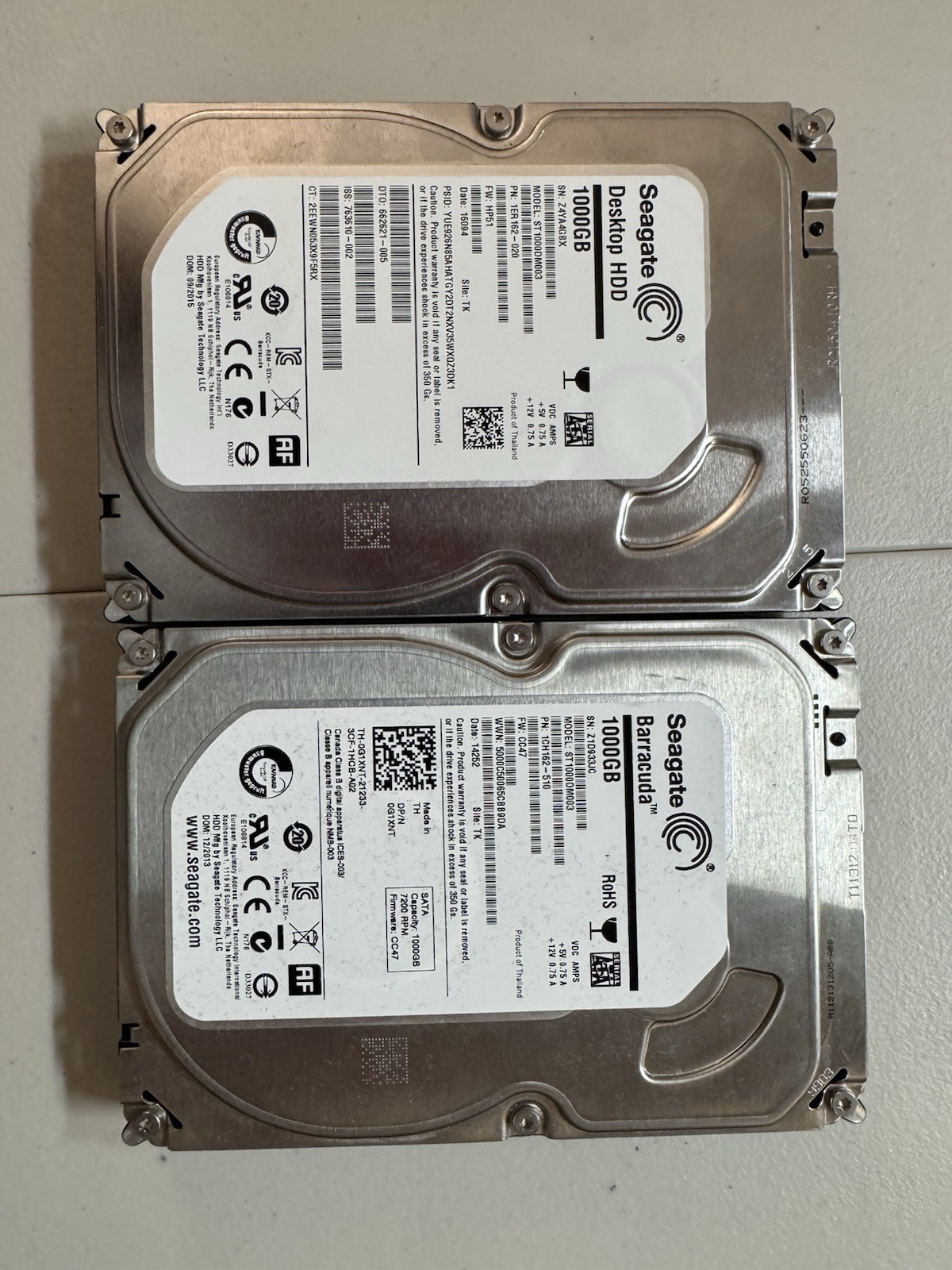 X2 Seagate barracuda 1TB HDDs