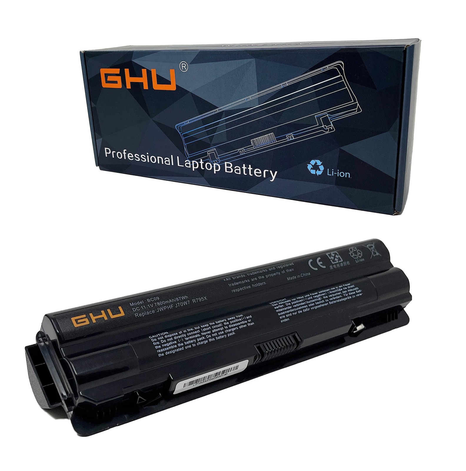 GHU Battery 87 Wh 9-Cell JWPHF R795x Compatible Dell XPS Laptops 14 L401x 15
