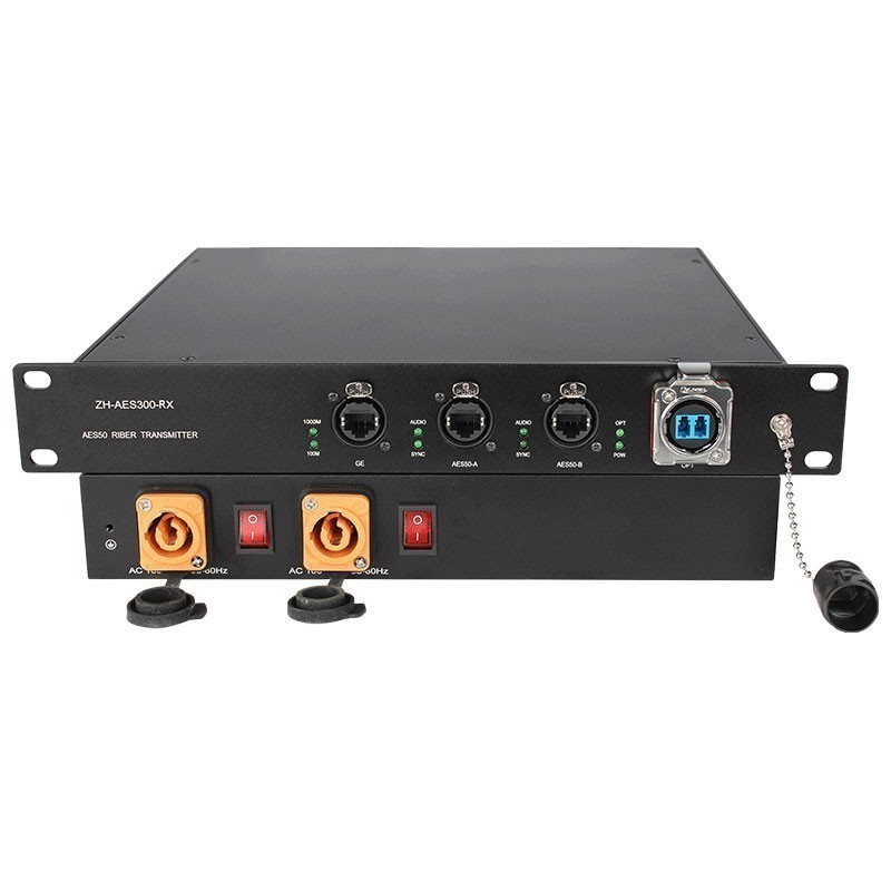 2-Ch AES50 + 1-Channel Gigabit Fiber Extender 10KM Digital Audio Transmitter