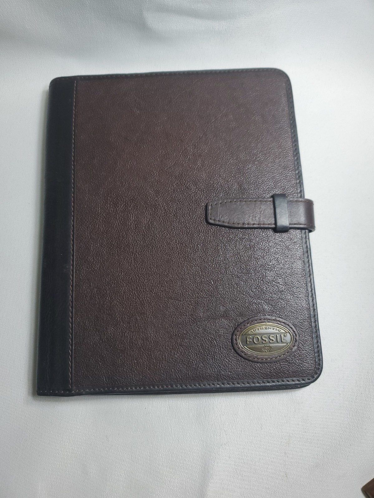 Fossil Brown Leather Tablet ipad Case Strap Travel 