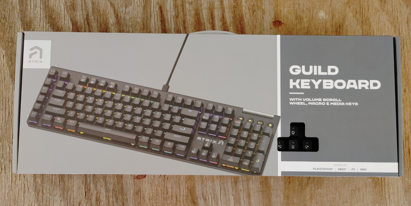 Atrix Guild Keyboard: Mechanical Outemu Brown Switches: 10 Key: Media,Scroll:NEW