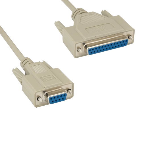Lot 10 DB9 Female to DB25 Female Null Modem Serial Cable 28 AWG Crossover Pin PC