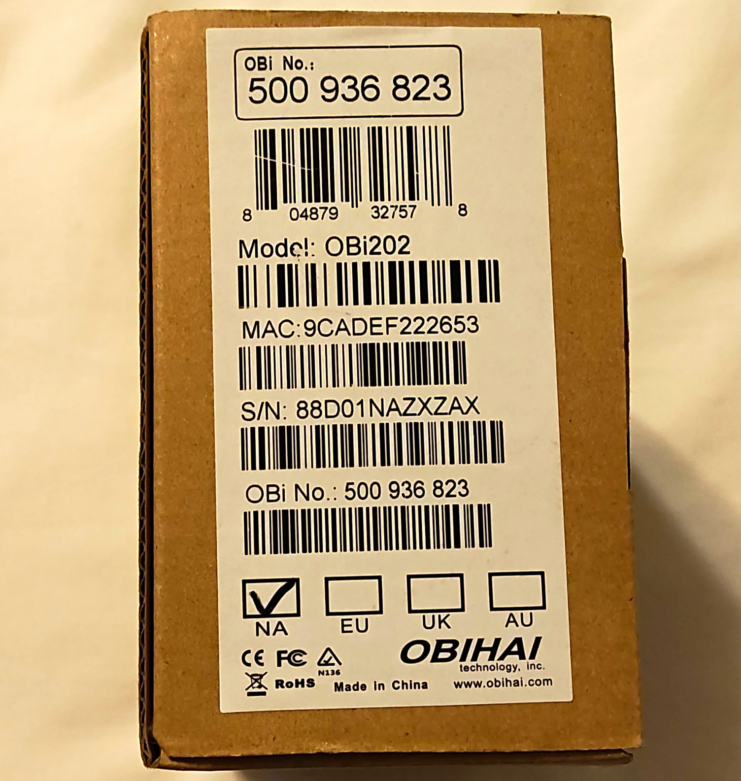 Obihai OBi202 VoIP Home Phone Adapter, 2-Line Ethernet (RJ-45), Black MPN