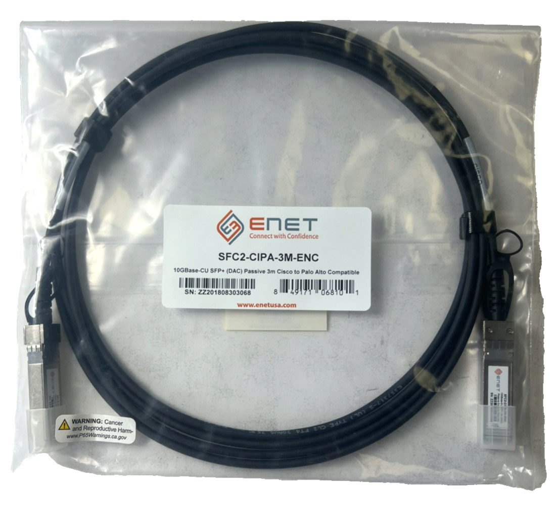 ENet SFC2-CIPA-3M-ENC CISCO TO PALO ALTO COMPATIBLE SFP+ DAC 3M