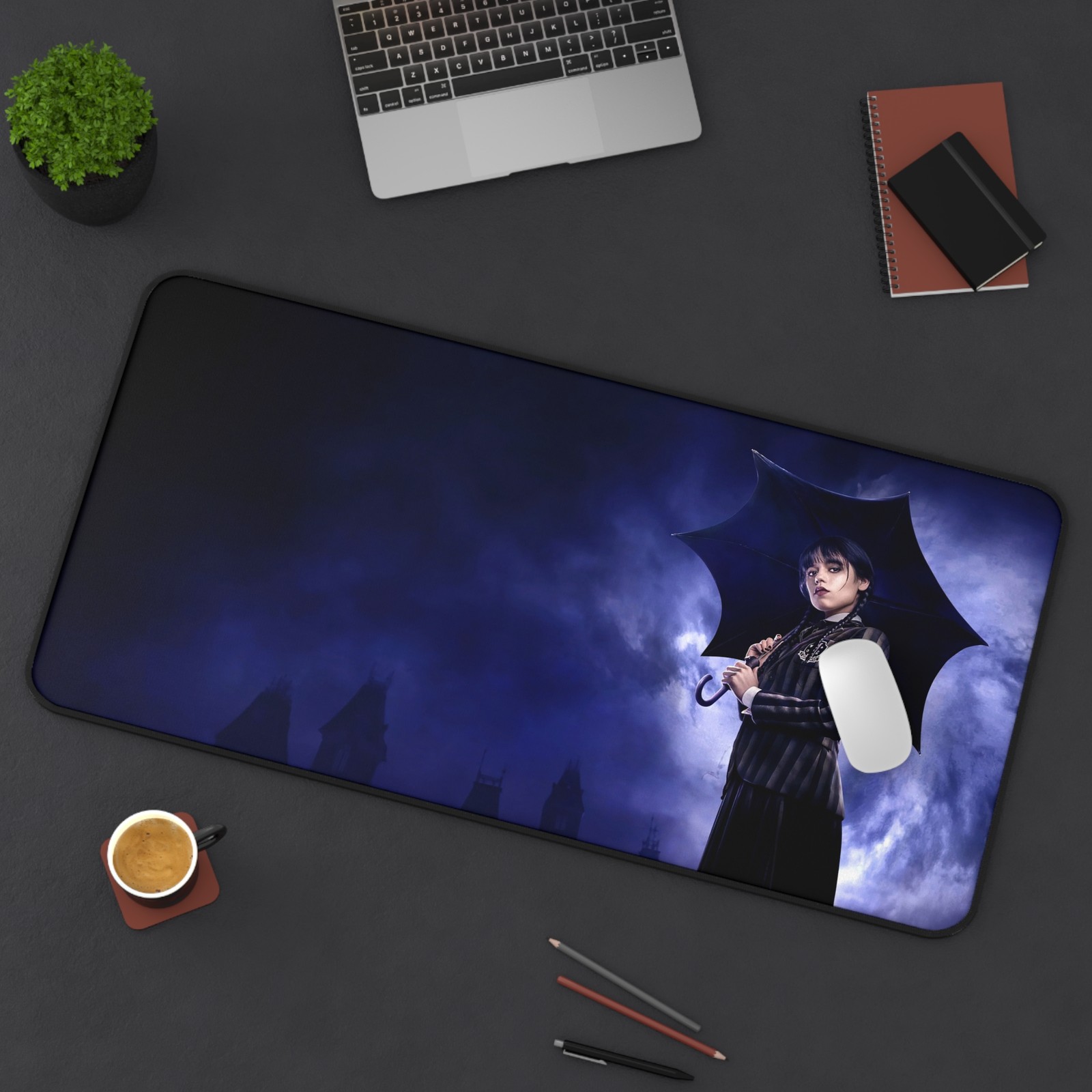 Wednesday Addams Jenna Ortega Desk Mat - Gaming Mouse Pad - Stitched Edges