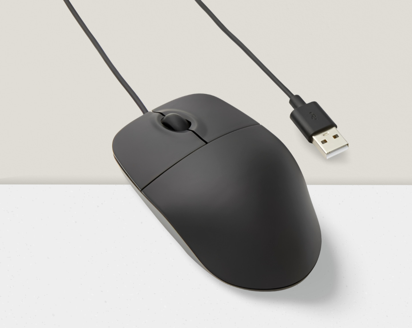 Responsive 3-Button Wired USB Computer Mouse with Scrolling and Tracking Black