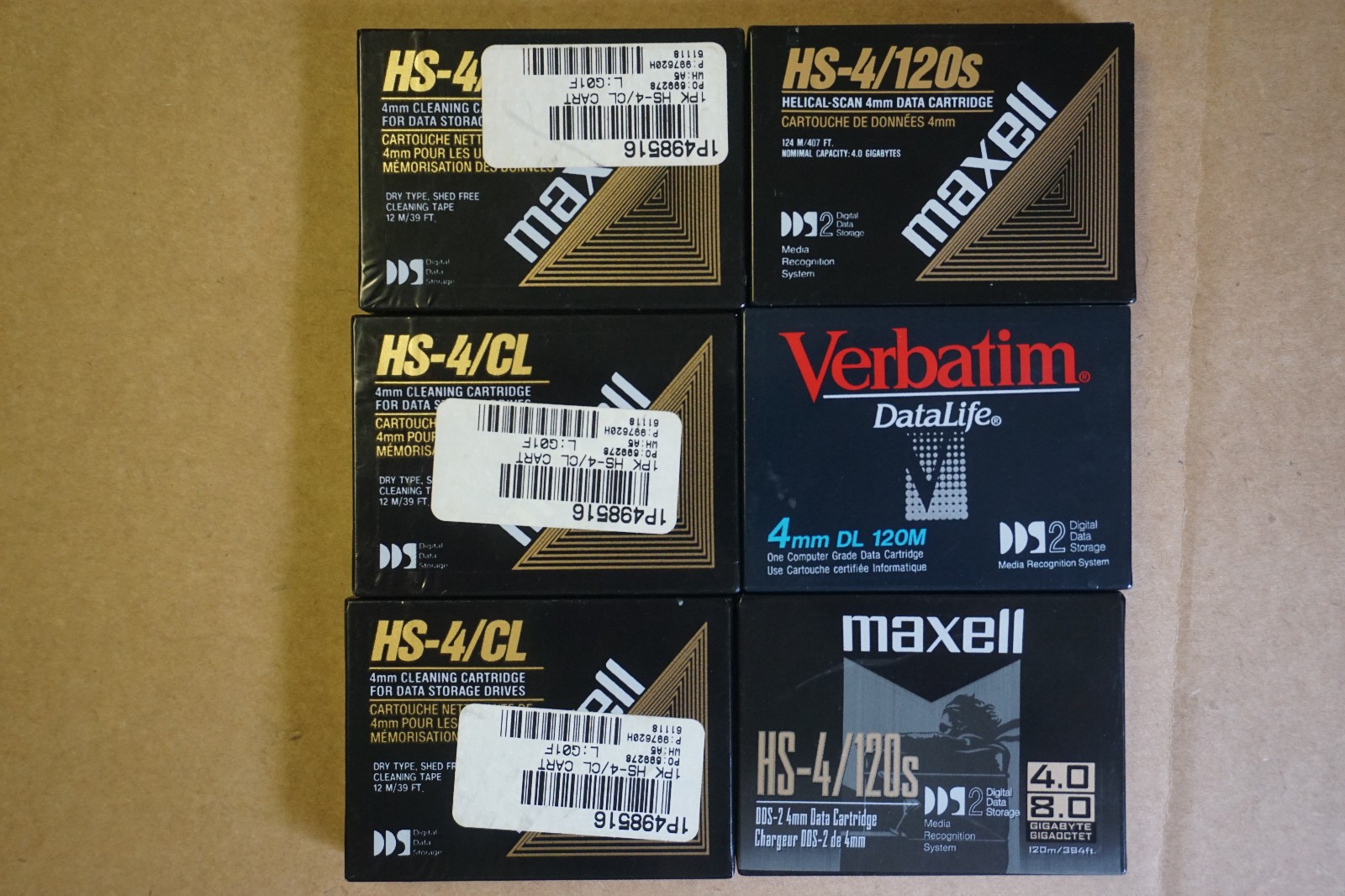 Lot of 4mm Data and Cleaning Cartridges DSS DAT HS-4CL, HS-4/120s