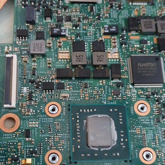 Laptop Motherboard/Mainboard PCB with Integrated Chip Close-Up