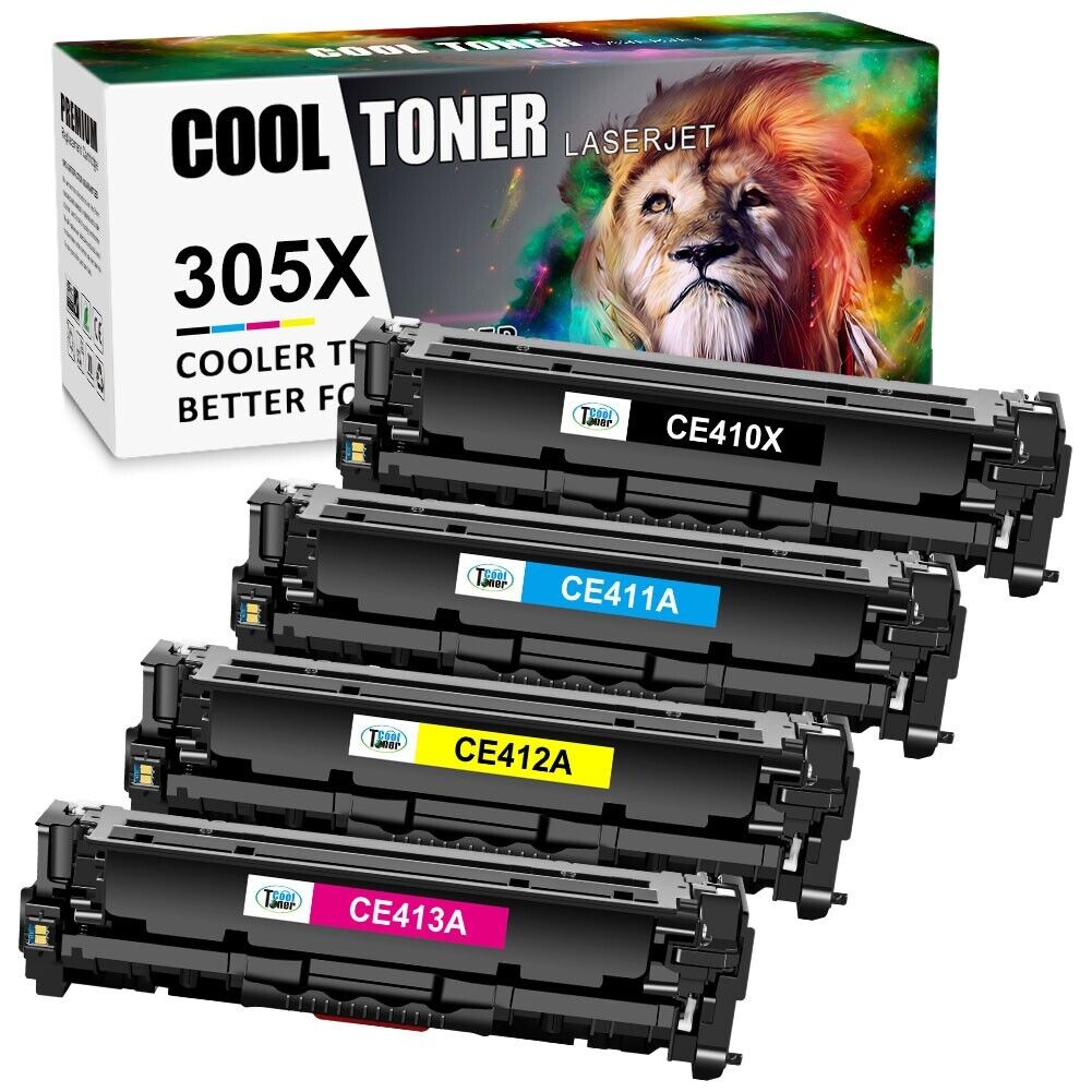 4PK Toner CE410A CE410X 305A Set For HP LaserJet Pro 300 400 color MFP M375nw