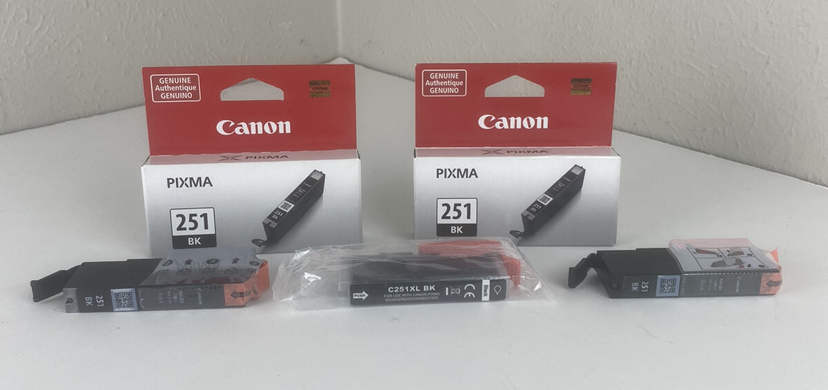 Canon Pixma Printer Ink  251BK Black And C251XL BK New
