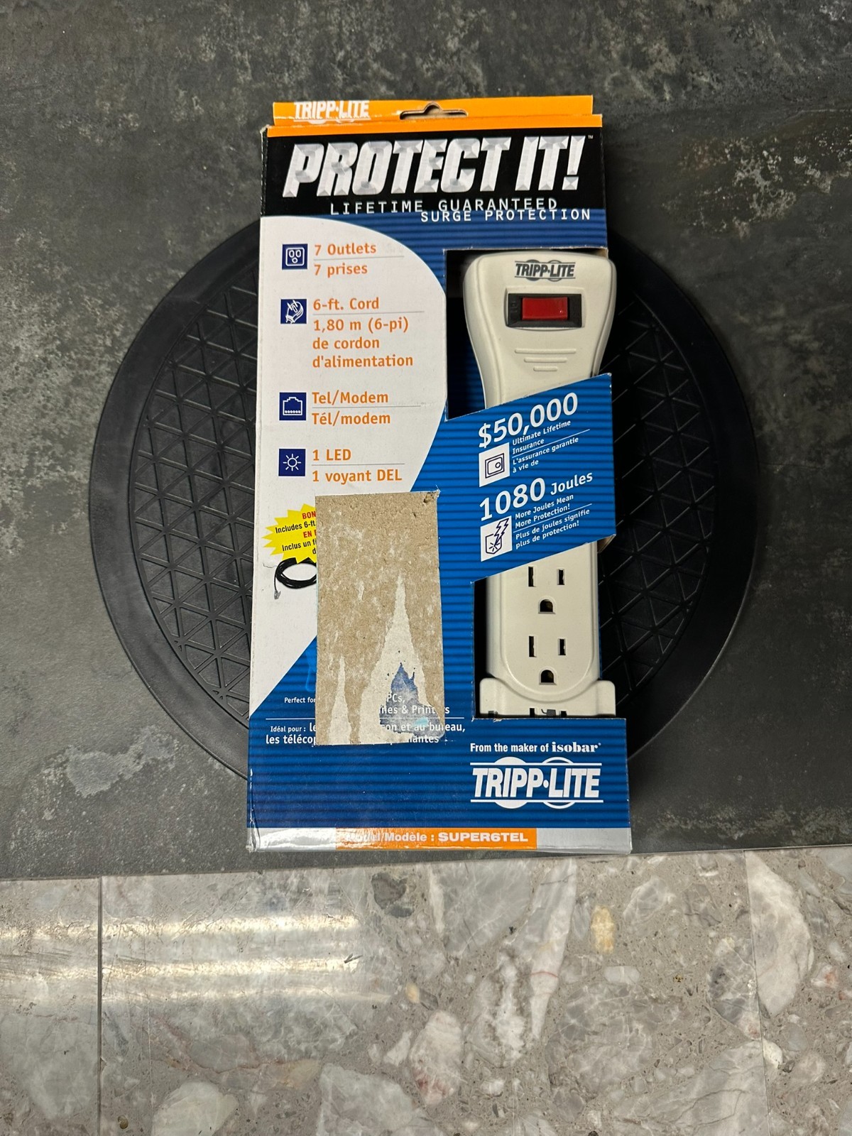 Tripp Lite SUPER6TEL Surge Protector 6 Ft Cord - 7 Outlets 1080 Joules - NEW