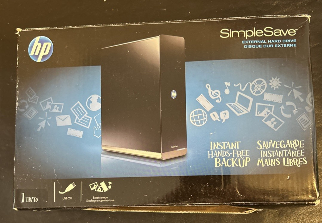 HP SimpleSave 1TB External Hard Drive New Open Box