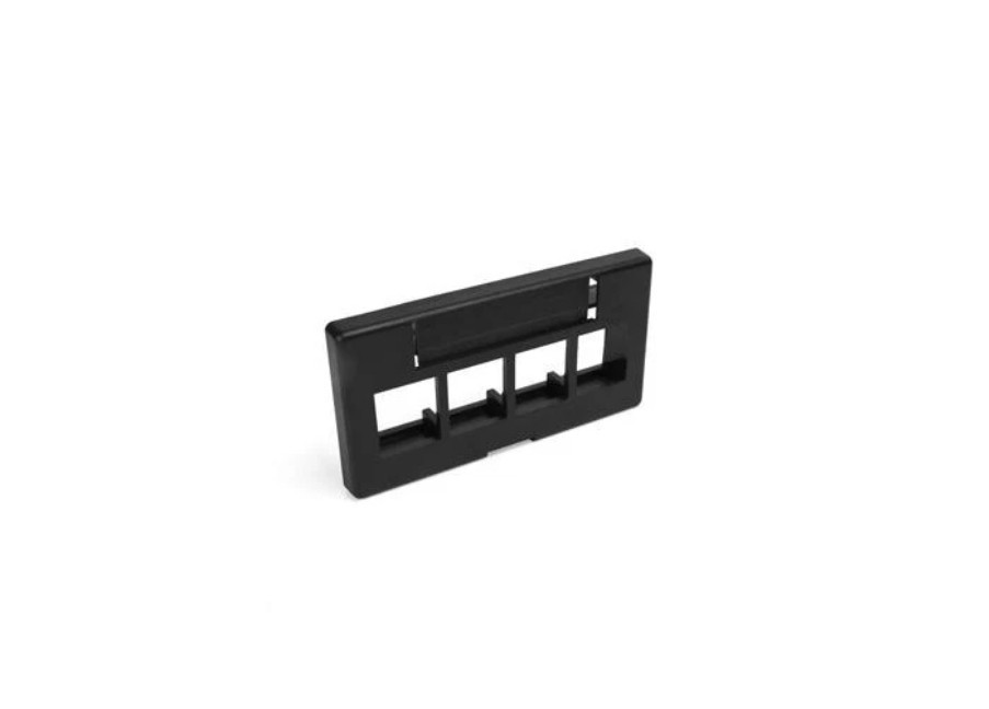 Leviton 49910-SE4 Quickport Modular Furniture Faceplate 4-Port Black